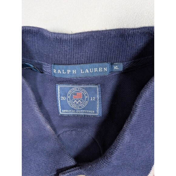 Ralph Lauren 2012 Olympic Team USA Embroidered Blue Polo Shirt Womens Large XL - Picture 4 of 9